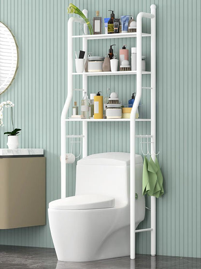 Unité de Rangement au-dessus des Toilettes avec Étagère Réglable et Barre Pivotante pour Serviettes : Praticité et Élégance