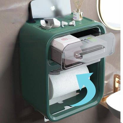 PortePapier Toilette Chic avec Boîte Perforée - Élégance Fonctionnelle