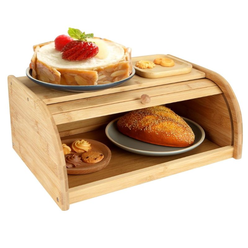 Boîte à Pain en Bambou Premium avec Couvercle Coulissant