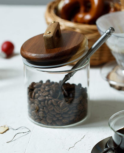 Ensemble de Récipients en Verre Borosilicaté avec Couvercles en Bois d'Acacia: Stockage Élégant et Polyvalent pour la Cuisine