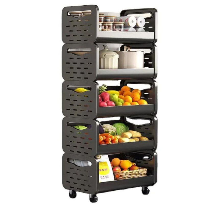 WAMI Étagère à Roulettes 5 Niveaux – Gain de Place Optimal