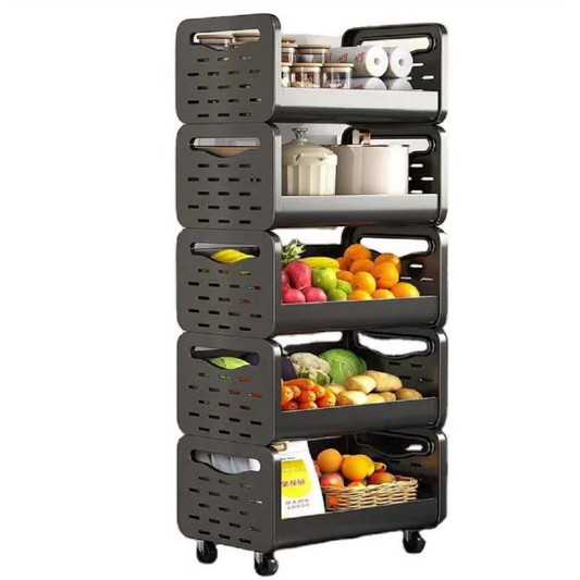 WAMI Étagère à Roulettes 5 Niveaux – Gain de Place Optimal
