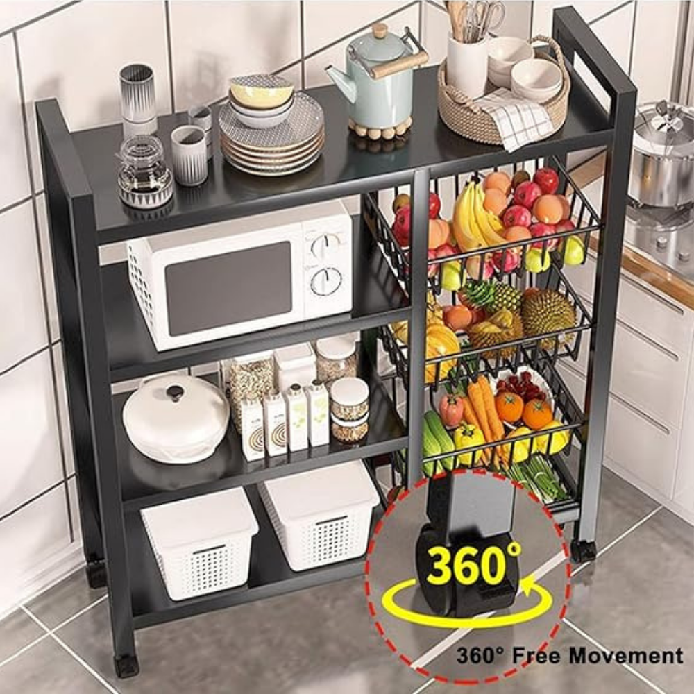 WAMI Étagère de Cuisine Mobile avec Roulettes