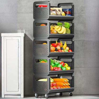 WAMI Étagère à Roulettes 5 Niveaux – Gain de Place Optimal