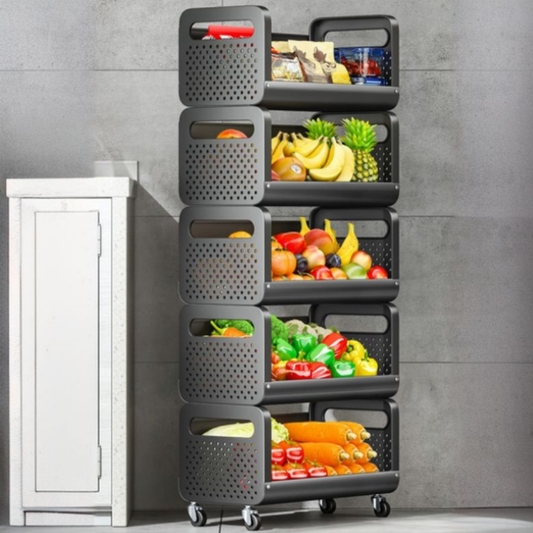 WAMI Étagère à Roulettes 5 Niveaux – Gain de Place Optimal