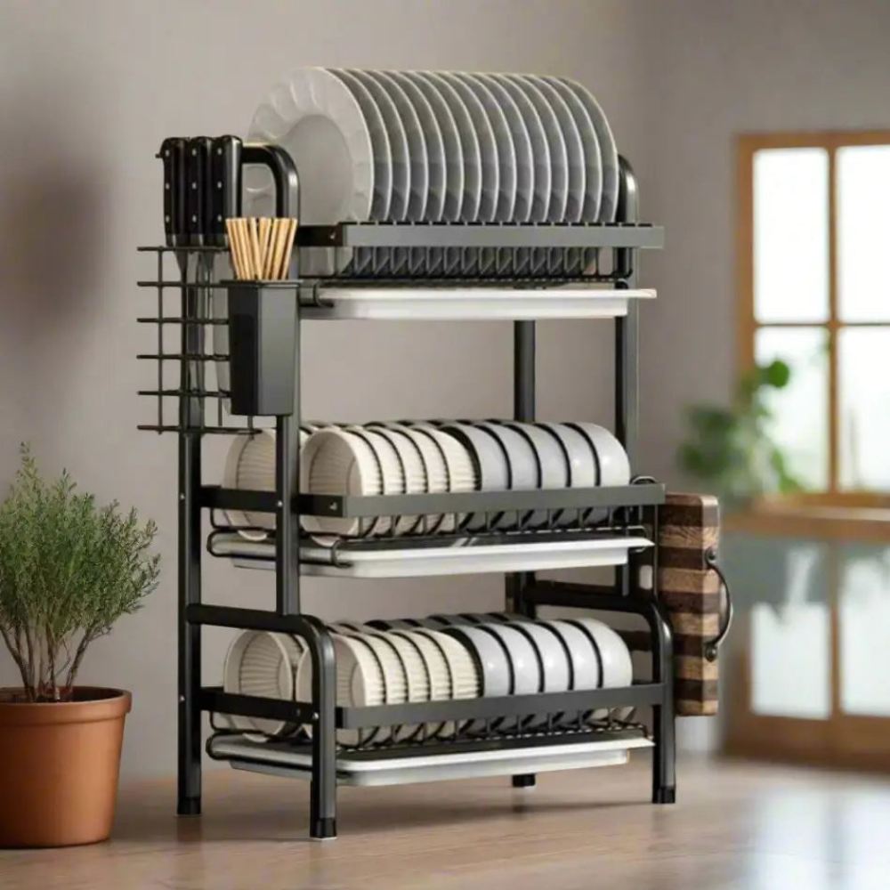 WAMI Égouttoir à Vaisselle Multifonction – Étagère de Cuisine Gain de Place