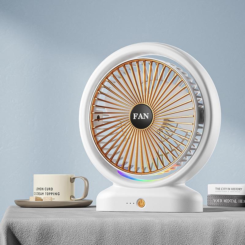 Ventilateur de Bureau Compact avec Lumière LED