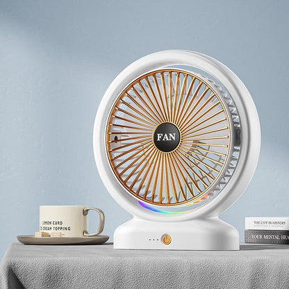 Ventilateur de Bureau Compact avec Lumière LED