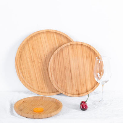 Ensemble de 3 Plateaux Ronds en Bambou Charme Naturel pour Vos Repas