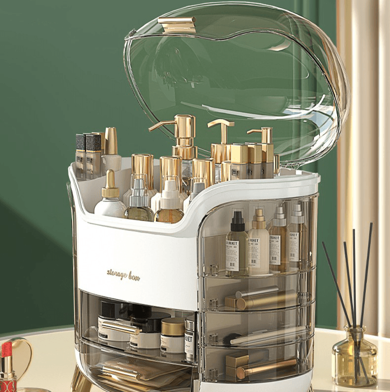 Boîte de Rangement Cosmétique Grande Capacité : Organisateur Élégant pour Salle de Bain