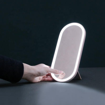 Miroir de Maquillage Portable avec Boîte de Rangement Cosmétique