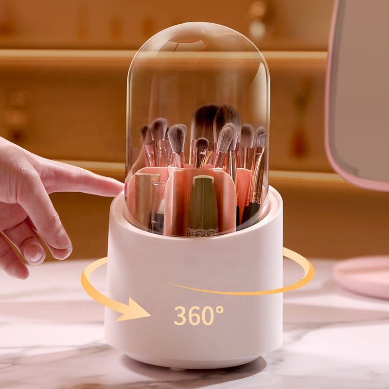 Boîte de Rangement pour Pinceaux de Maquillage Rotative