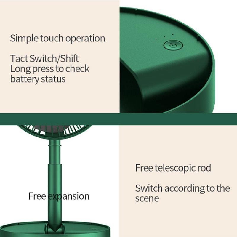 Ventilateur Électrique Pliable avec Support Téléphone