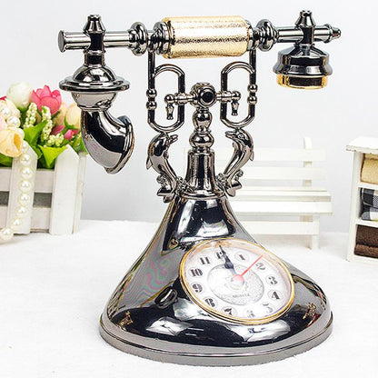 Téléphone Décoratif Vintage avec Horloge Intégrée