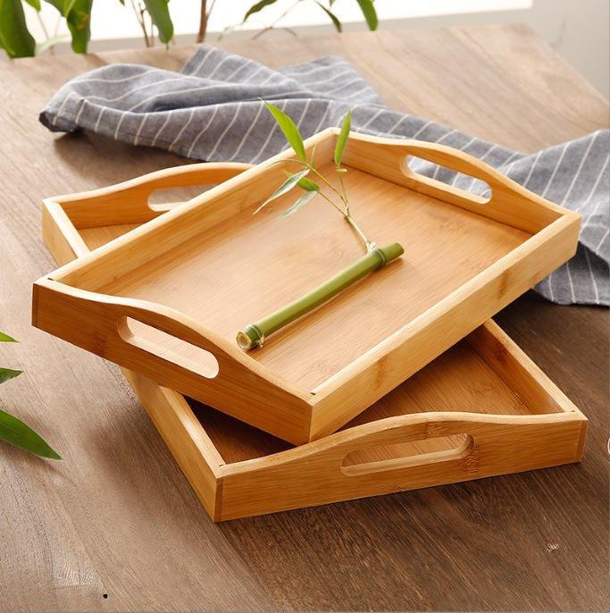 Ensemble de 3 Plateaux - Bois de Bambou Durable pour une Utilisation à Long Terme