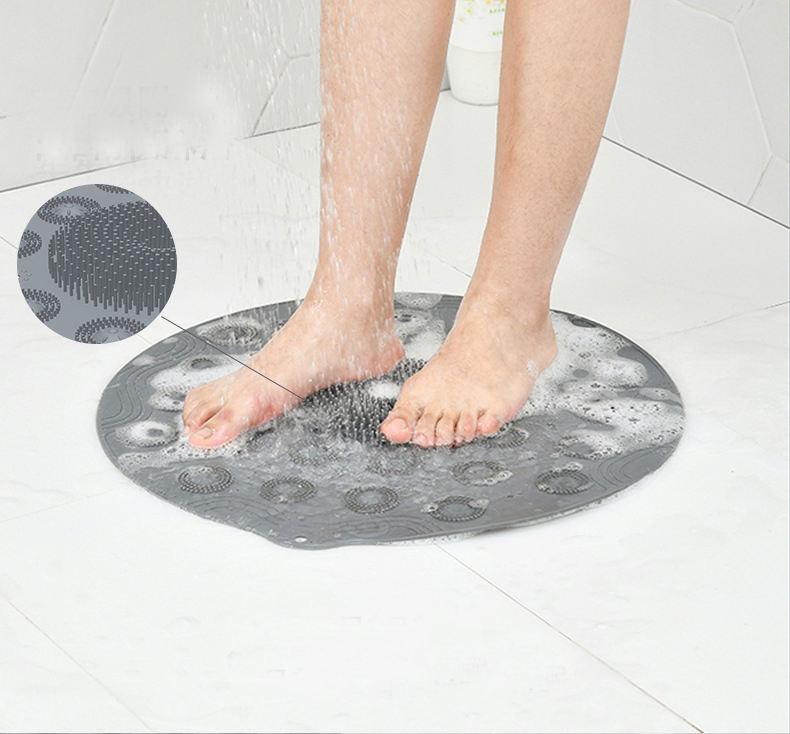 Tapis de Douche Antidérapant avec Brosse de Massage