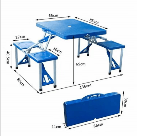 Ensemble Table et Chaises Pliantes pour Pique-nique et Camping