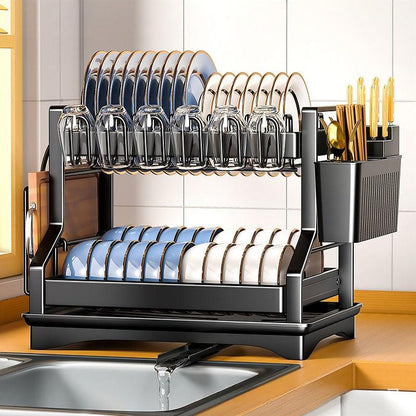 Égouttoir à Vaisselle 2 Étages de Qualité Supérieure pour Évier de Cuisine - Organisation Pratique et Efficace