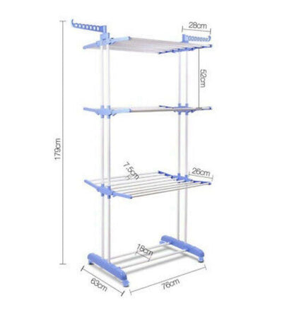 Porte-Vêtements à Roulettes 3 Niveaux – Séchoir Ajustable Multifonction