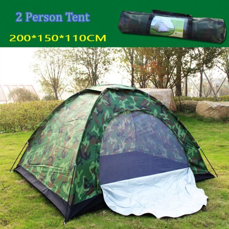 Tente de Camping Portable 2-3 Personnes 3 Saisons à Couche Unique – Tente Pliable