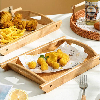 Ensemble de 3 Plateaux de Service en Bambou Naturel et Pratique