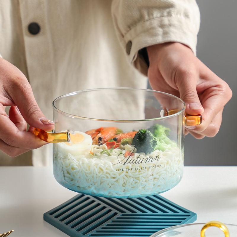 Cocotte en Verre avec Couvercle et Poignée en Verre Borosilicaté - Polyvalente et Résistante à la Chaleur