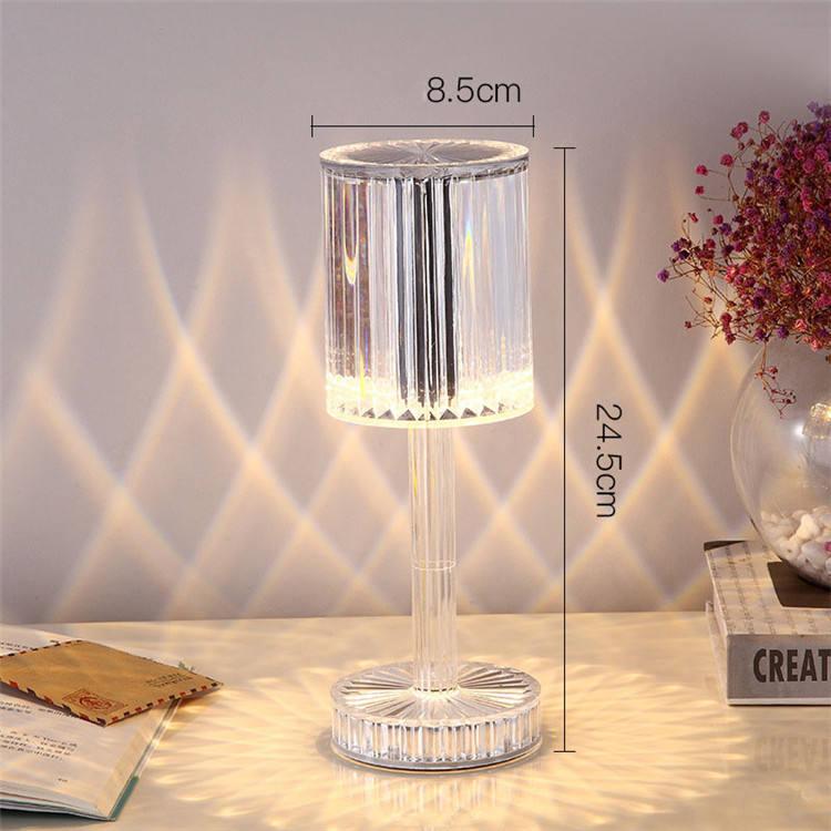 Lampe de Table LED USB Rechargeable en Cristal : Élégance et Praticité Réunies