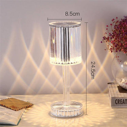 Lampe de Table LED USB Rechargeable en Cristal : Élégance et Praticité Réunies