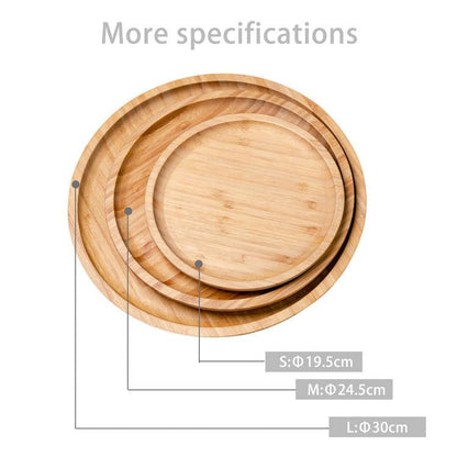 Ensemble de 3 Plateaux Ronds en Bambou Charme Naturel pour Vos Repas