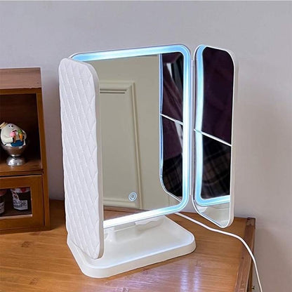 Miroir Trifold LED avec Modes d'Éclairage et Miroirs Grossissants : Précision et Élégance pour votre Maquillage