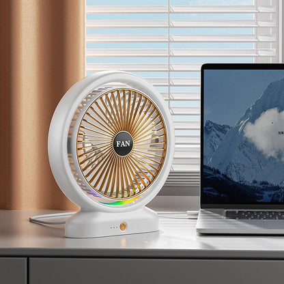 Ventilateur de Bureau Compact avec Lumière LED