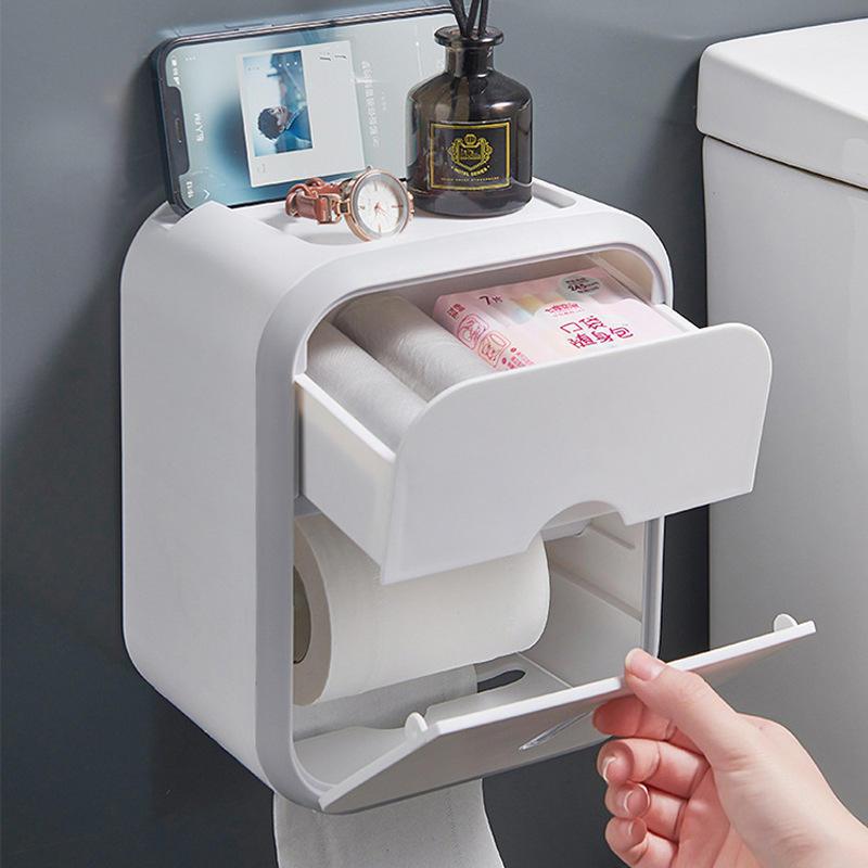 Distributeur de Papier Toilette Multifonctionnel avec Rangement