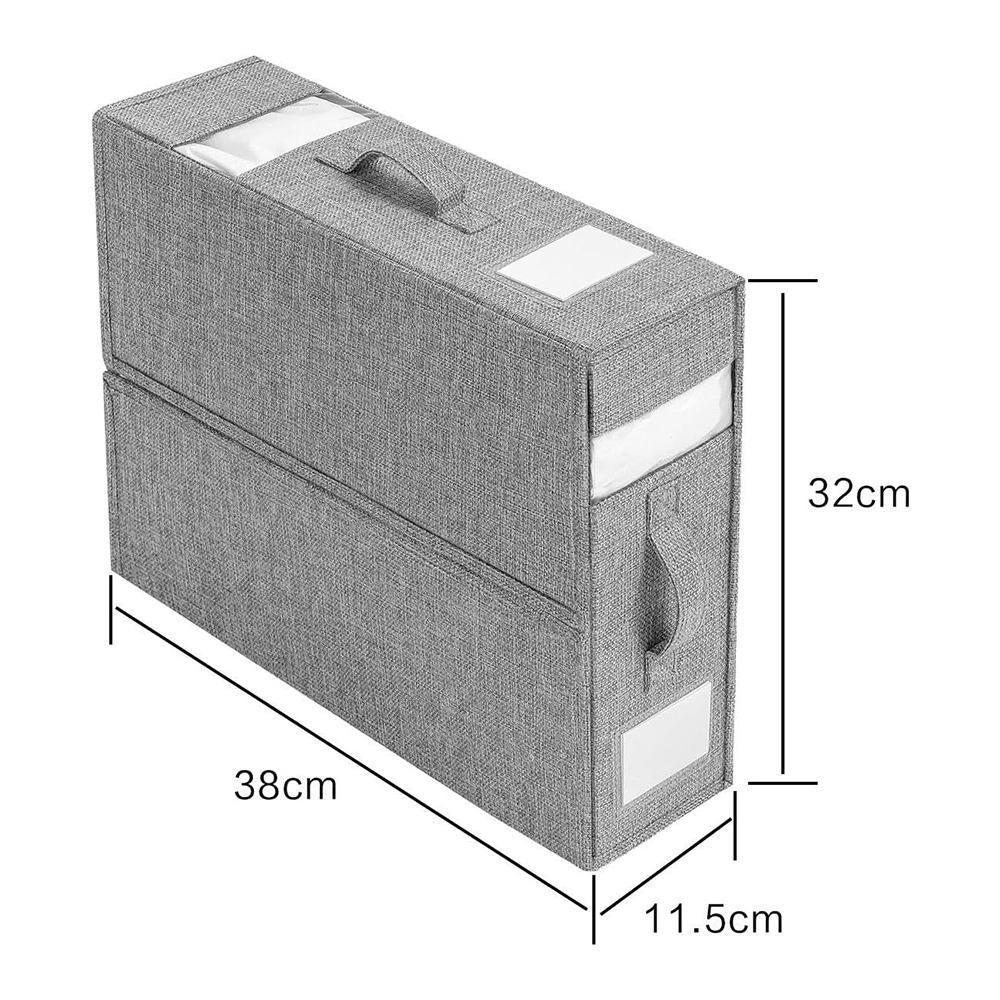 Boîte de Rangement en Tissu avec Fenêtres Transparentes