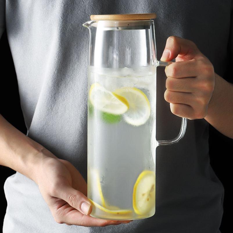 Carafe en Verre Borosilicaté Élégante Capacité Spacieuse d'1L