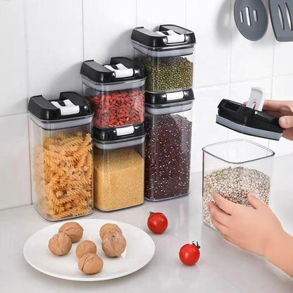 Ensemble de 7 Pots de Rangement Hermétiques avec Couvercles Faciles à Ouvrir pour une Organisation Efficace du Garde-Manger