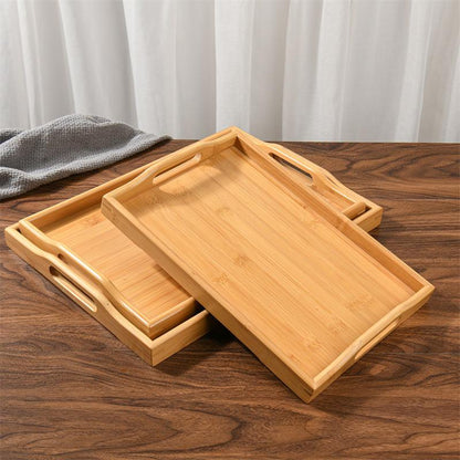 Ensemble de 3 Plateaux - Bois de Bambou Durable pour une Utilisation à Long Terme