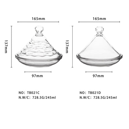 Tajine en Verre pour Noix et Trempette