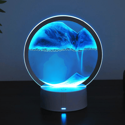 Lampe de Table 3D avec Tableau de Sable en Mouvement et LED Ambiante