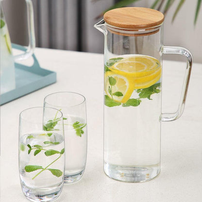 Carafe en Verre Borosilicaté Élégante Capacité Spacieuse d'1 L