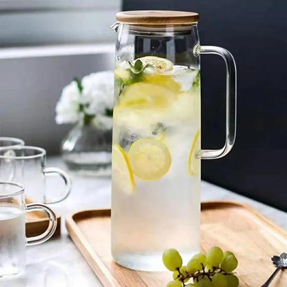 Carafe en Verre Borosilicaté Élégante Capacité Spacieuse d'1L