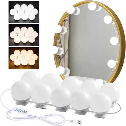 Éclairage LED pour Miroir Hollywood, Lampe de Maquillage à 10 LED