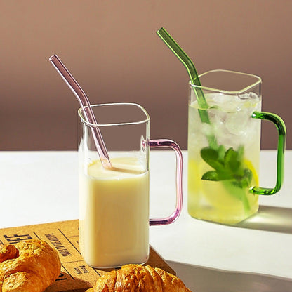 Mug en Verre avec Couvercle et Paille 400 ML Un Plaisir Visuel