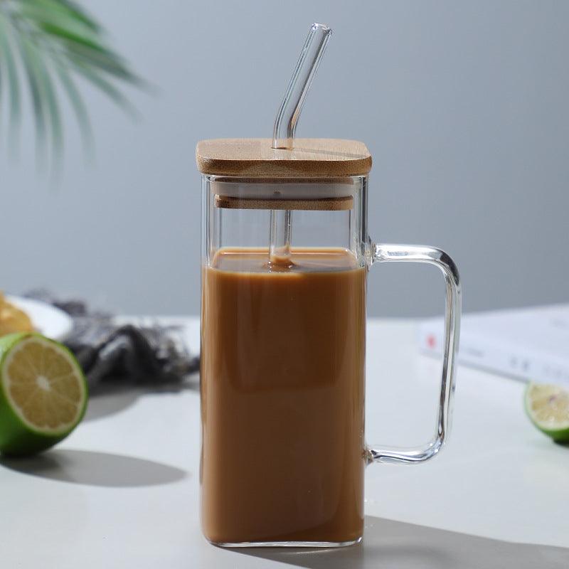 Mug en Verre avec Couvercle et Paille 400 ML Un Plaisir Visuel