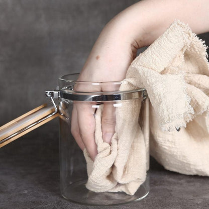 Pots de Rangement en Verre avec Couvercle en Bambou Élégance et Étanchéité