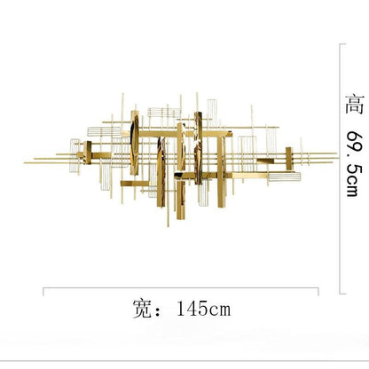 Éclat Métallique Une Création Artistique Moderne pour Illuminer Votre Décoration Murale.