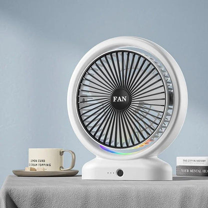 Ventilateur de Bureau Compact avec Lumière LED