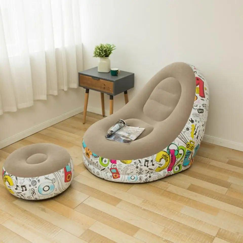 Canapé Gonflable Soft Flocking Lounge  Doux et Confortable