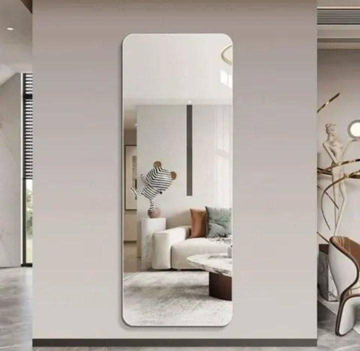 Sticker Mural Miroir Long Adhésif Incassable Décor